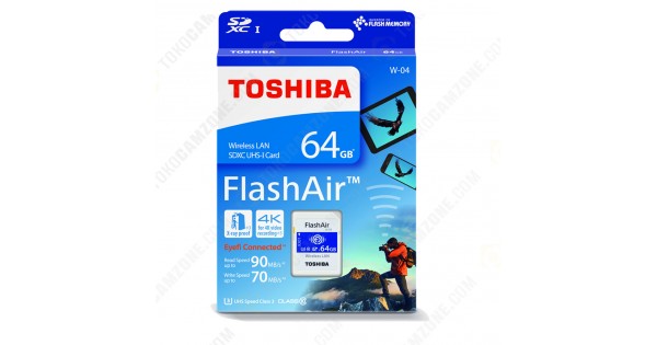 Toshiba FlashAir W-04 Wireless SD Flash Memory Card 64GB GB Wi-Fi